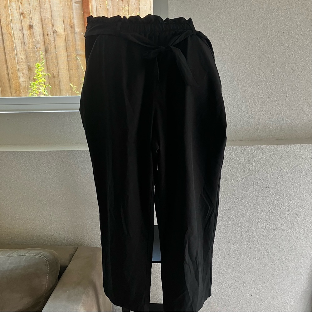 Telluride Black Paperbag Waist Pants XL